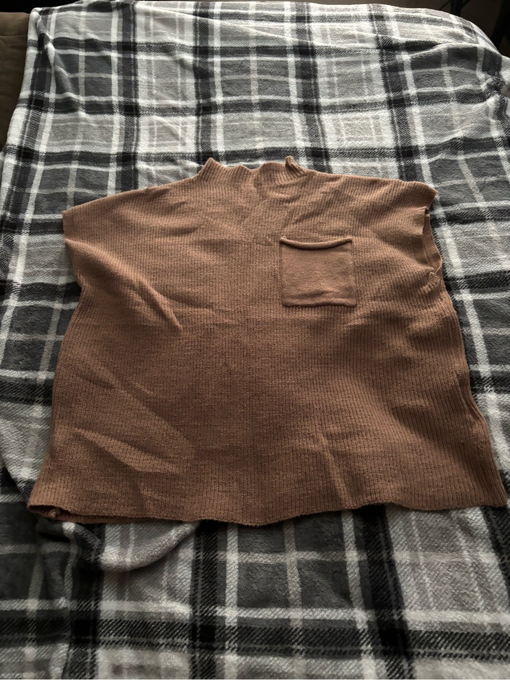 SHEIN Brown Sleeveless Turtleneck Knit Top